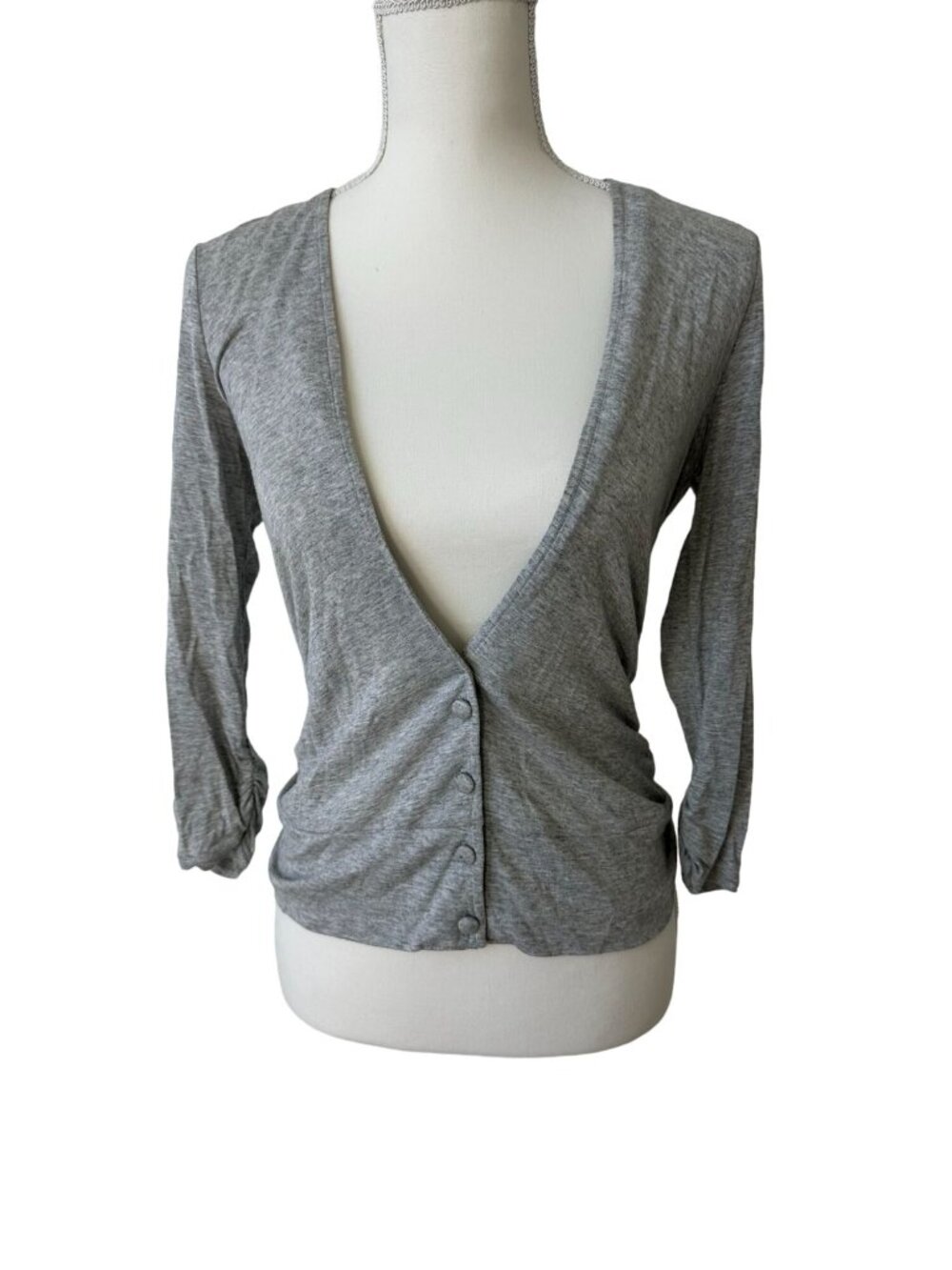 WHITE HOUSE BLACK MARKET WHBM Gray Lightweight Button Down Size S
